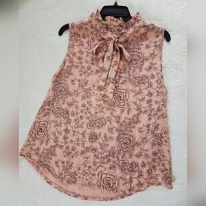 LOFT ✨️ Floral Sleeveless Women's Blouse - Pink Size L